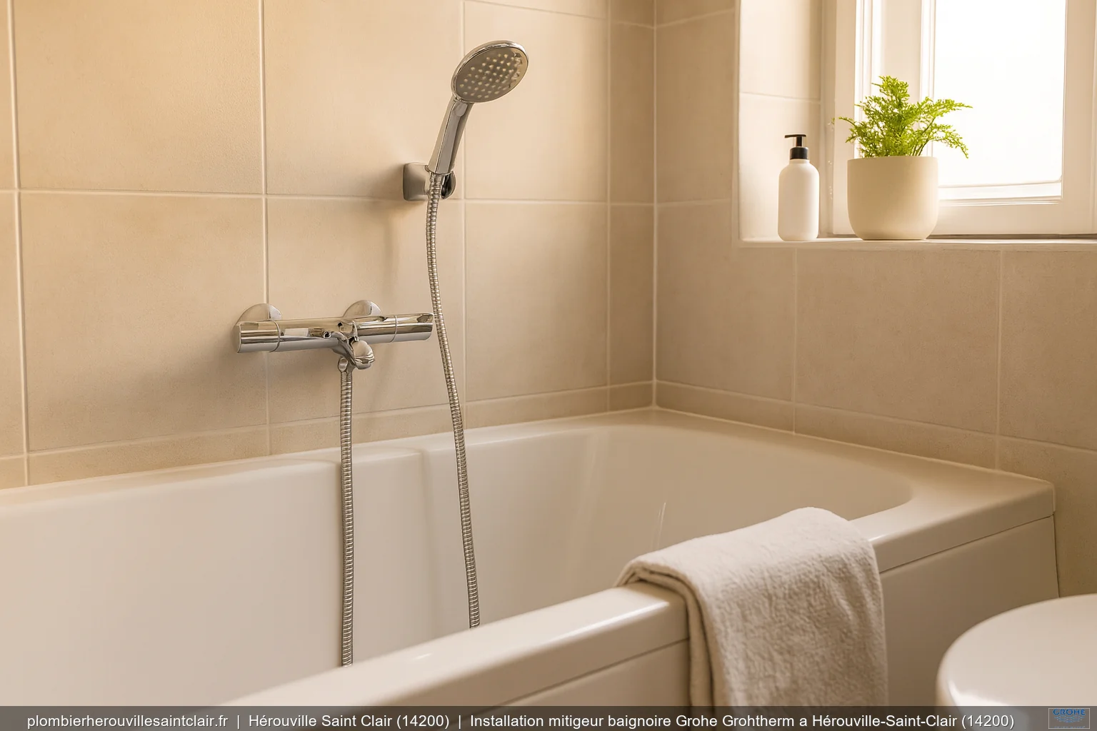Installation mitigeur baignoire Grohe Grohtherm a Hérouville-Saint-Clair (14200)